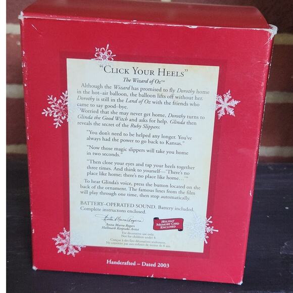 Wizard of Oz Hallmark Keepsake Christmas Ornament 2003 Click Your Heels + Sound - Picture 6 of 7